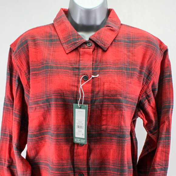 Alpine Design Long Sleeve Midweight Flannel Red Bison Plaid Women's Size Medium - Picture 1 of 8